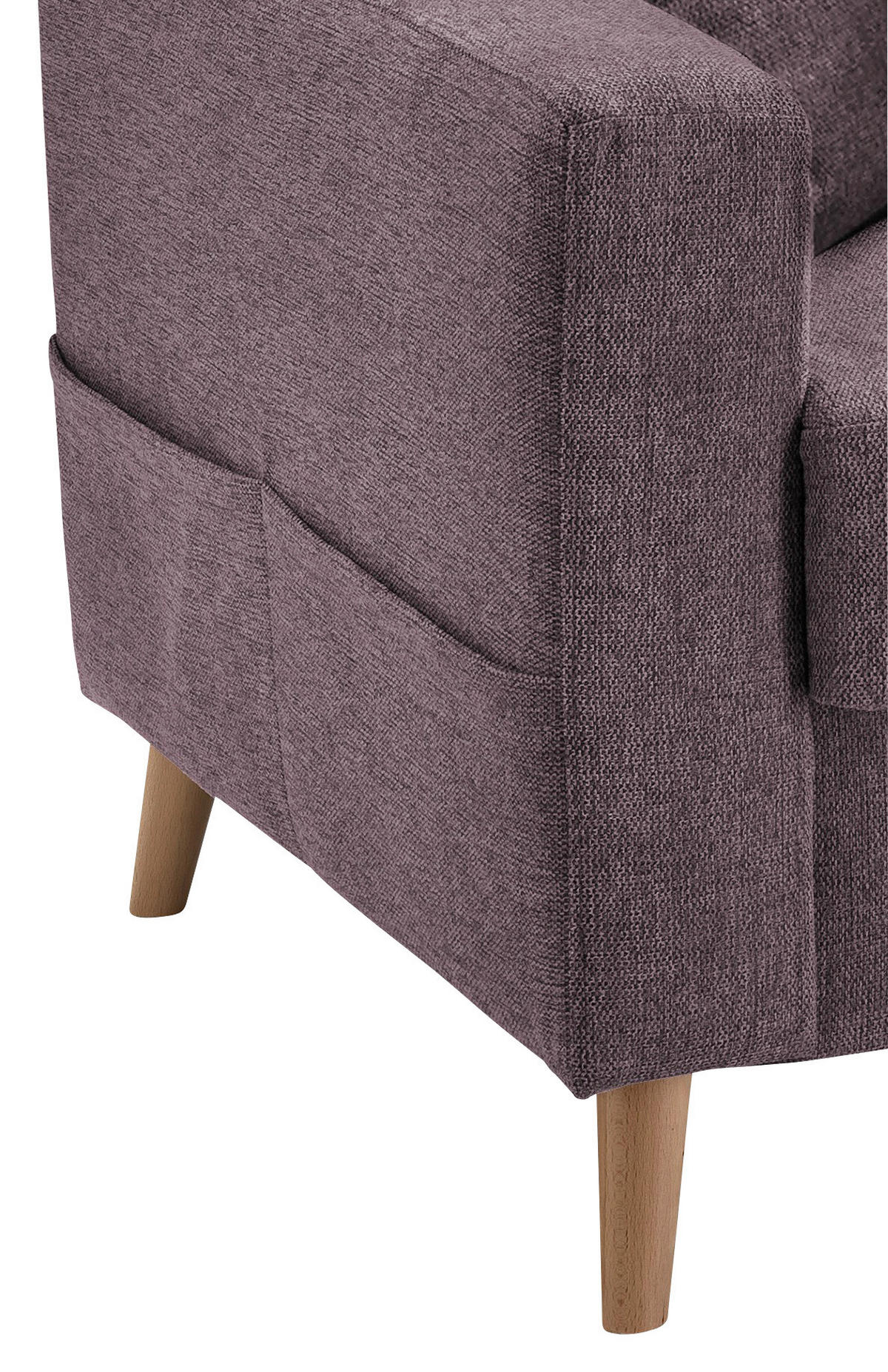 ECKSOFA in Struktur Bordeaux  - Bordeaux/Naturfarben, Konventionell, Holz/Textil (230/200cm) - P & B