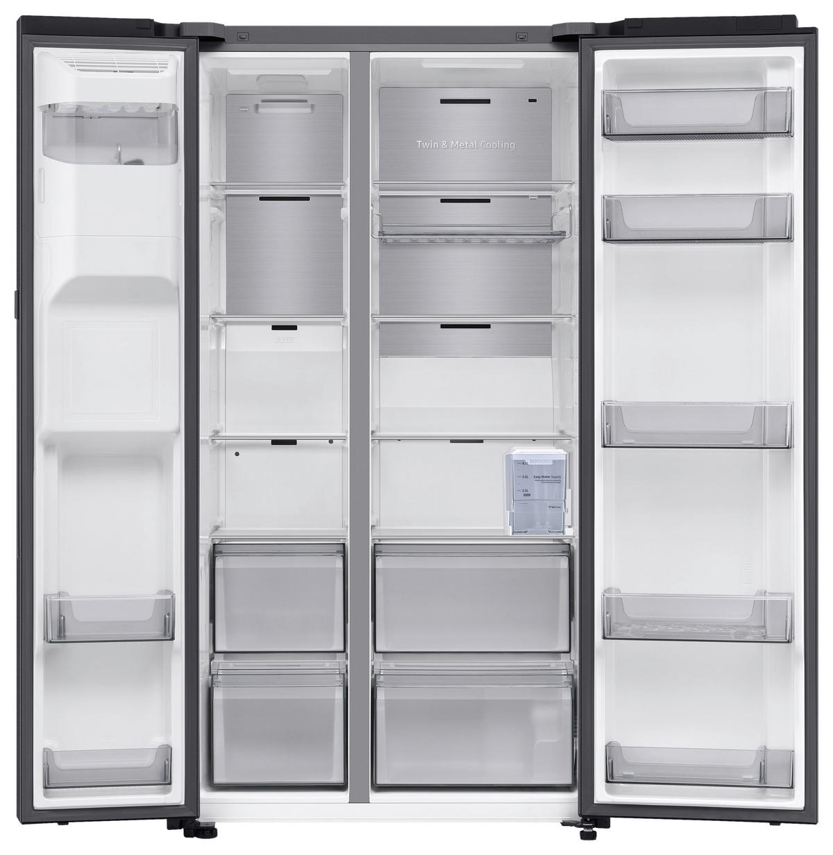 SIDE-BY-SIDE 91,2/178/72,6 cm RS80F67KCFEF  - Schwarz, Basics, Glas/Kunststoff (91,2/178/72,6cm) - Samsung