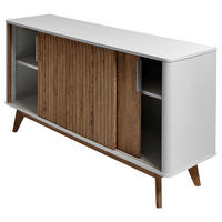 SIDEBOARD 148/76/39,8 cm  in Weiss, Eichefarben  - Weiss/Eichefarben, Modern, Holzwerkstoff/Metall (148/76/39,8cm) - MID.YOU