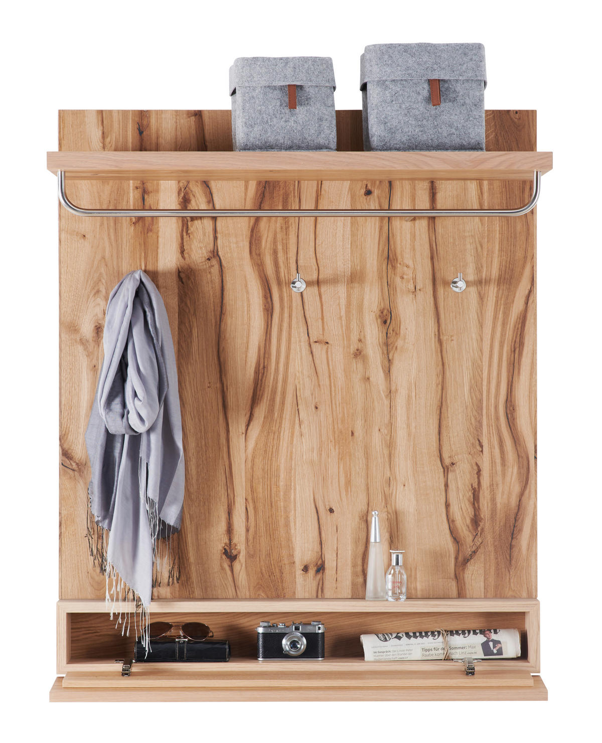 GARDEROBENPANEEL  in 96/113,5/37,5 cm  - Eichefarben, Natur, Holz/Metall (96/113,5/37,5cm) - Voglauer