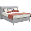 BOXSPRINGBETT 180/200 cm  in Ecru  - Ecru/Alufarben, KONVENTIONELL, Textil/Metall (180/200cm) - Dieter Knoll