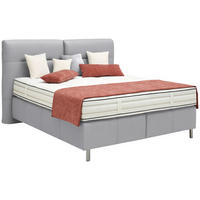 BOXSPRINGBETT 160/200 cm  in Ecru  - Ecru/Alufarben, KONVENTIONELL, Textil/Metall (160/200cm) - Dieter Knoll