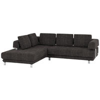 ECKSOFA in Chenille Braun  - Braun, Design, Textil/Metall (235/277cm)