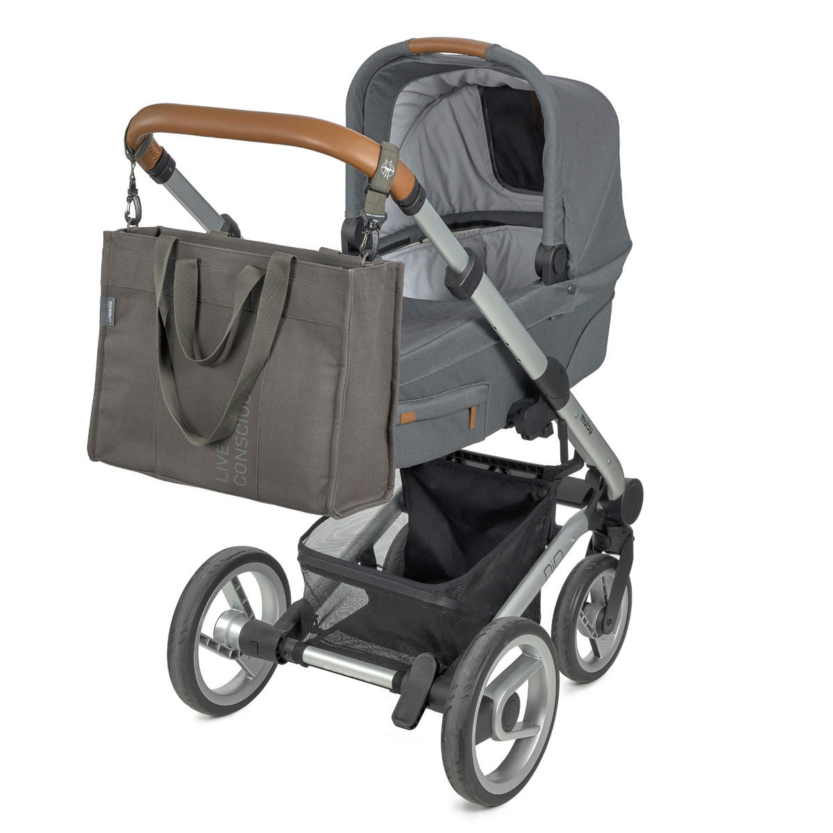 WICKELTASCHE  - Anthrazit, Basics, Textil (43/13/32cm) - Lässig