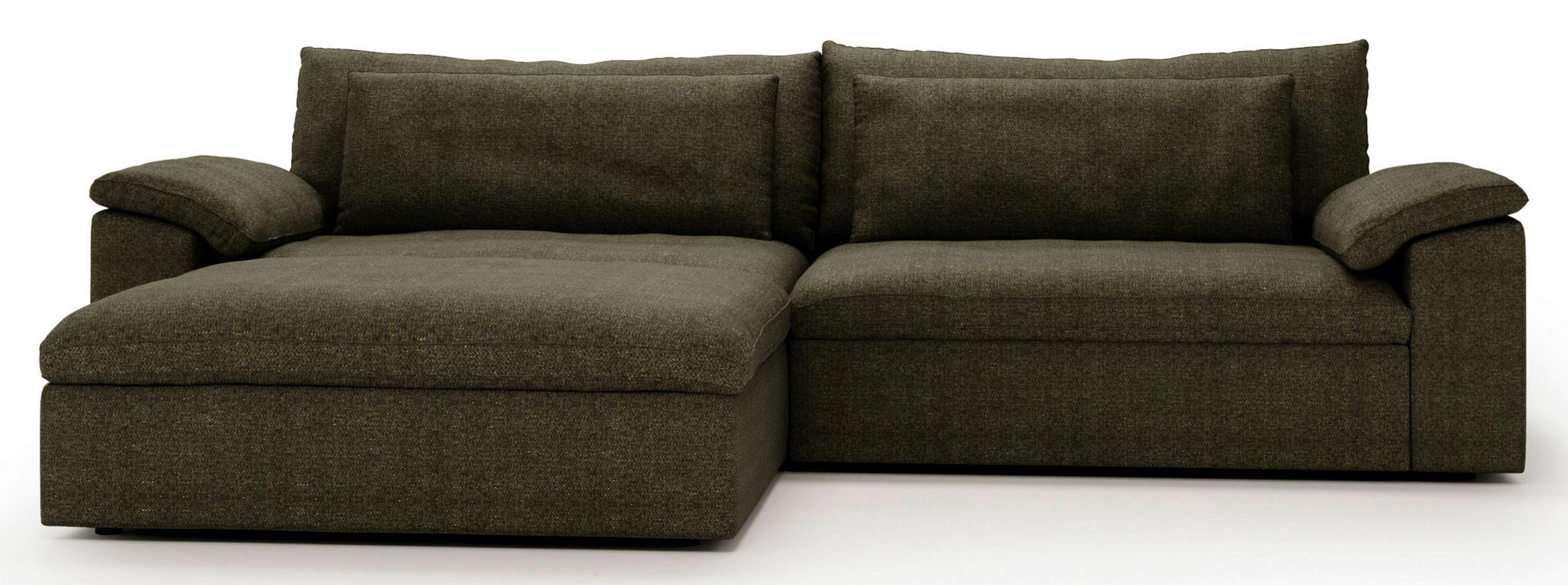 ECKSOFA Webstoff Grün  - Schwarz/Grün, Modern, Kunststoff/Textil (198/306cm) - Carryhome