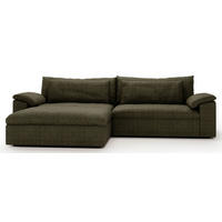 ECKSOFA  in Webstoff Grün  198/306 cm  - Schwarz/Grün, MODERN, Kunststoff/Textil (198/306cm) - Carryhome