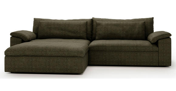 ECKSOFA  in Webstoff Grün  198/306 cm  - Schwarz/Grün, MODERN, Kunststoff/Textil (198/306cm) - Carryhome