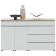 SIDEBOARD 180/102/41 cm  - Eichefarben/Silberfarben, Design, Holz/Holzwerkstoff (180/102/41cm) - Dieter Knoll