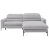 ECKSOFA in Flachgewebe Hellgrau  - Hellgrau/Schwarz, Design, Textil/Metall (252/191cm) - Dieter Knoll