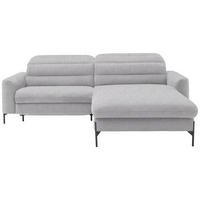 ECKSOFA in Flachgewebe Hellgrau  - Hellgrau/Schwarz, Design, Textil/Metall (252/191cm) - Dieter Knoll