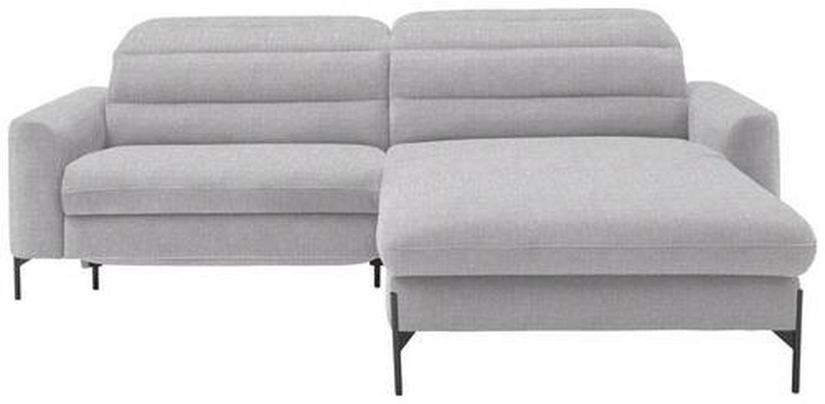 ECKSOFA in Flachgewebe Hellgrau  - Hellgrau/Schwarz, Design, Textil/Metall (252/191cm) - Dieter Knoll