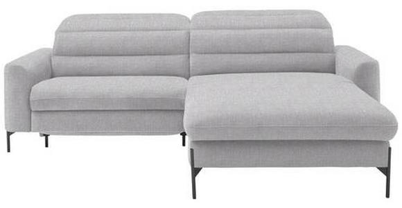 ECKSOFA in Flachgewebe Hellgrau  - Hellgrau/Schwarz, Design, Textil/Metall (252/191cm) - Dieter Knoll