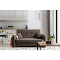 SCHLAFSOFA in Chenille Braun  - Silberfarben/Braun, Design, Kunststoff/Textil (155/105/75cm) - MID.YOU