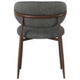 STUHL Webstoff Grau, Nussbaumfarben  - Nussbaumfarben/Grau, Design, Textil/Metall (53/79/58cm) - Novel