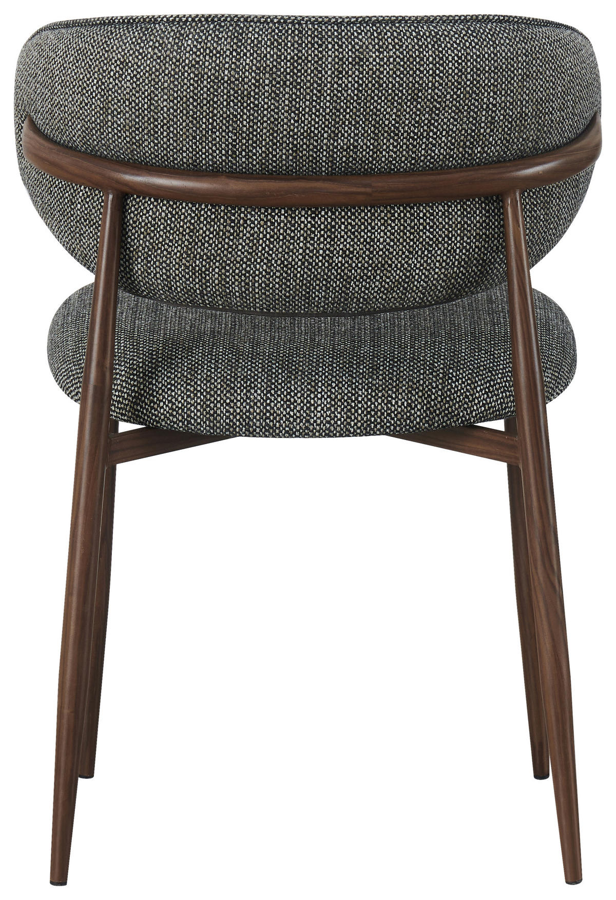 STUHL Webstoff Grau, Nussbaumfarben  - Nussbaumfarben/Grau, Design, Textil/Metall (53/79/58cm) - Novel