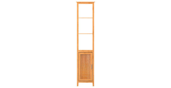 HOCHSCHRANK 40,0/190,0/30,0 cm - Silberfarben, Natur, Holz/Metall (40,0/190,0/30,0cm) - Carryhome