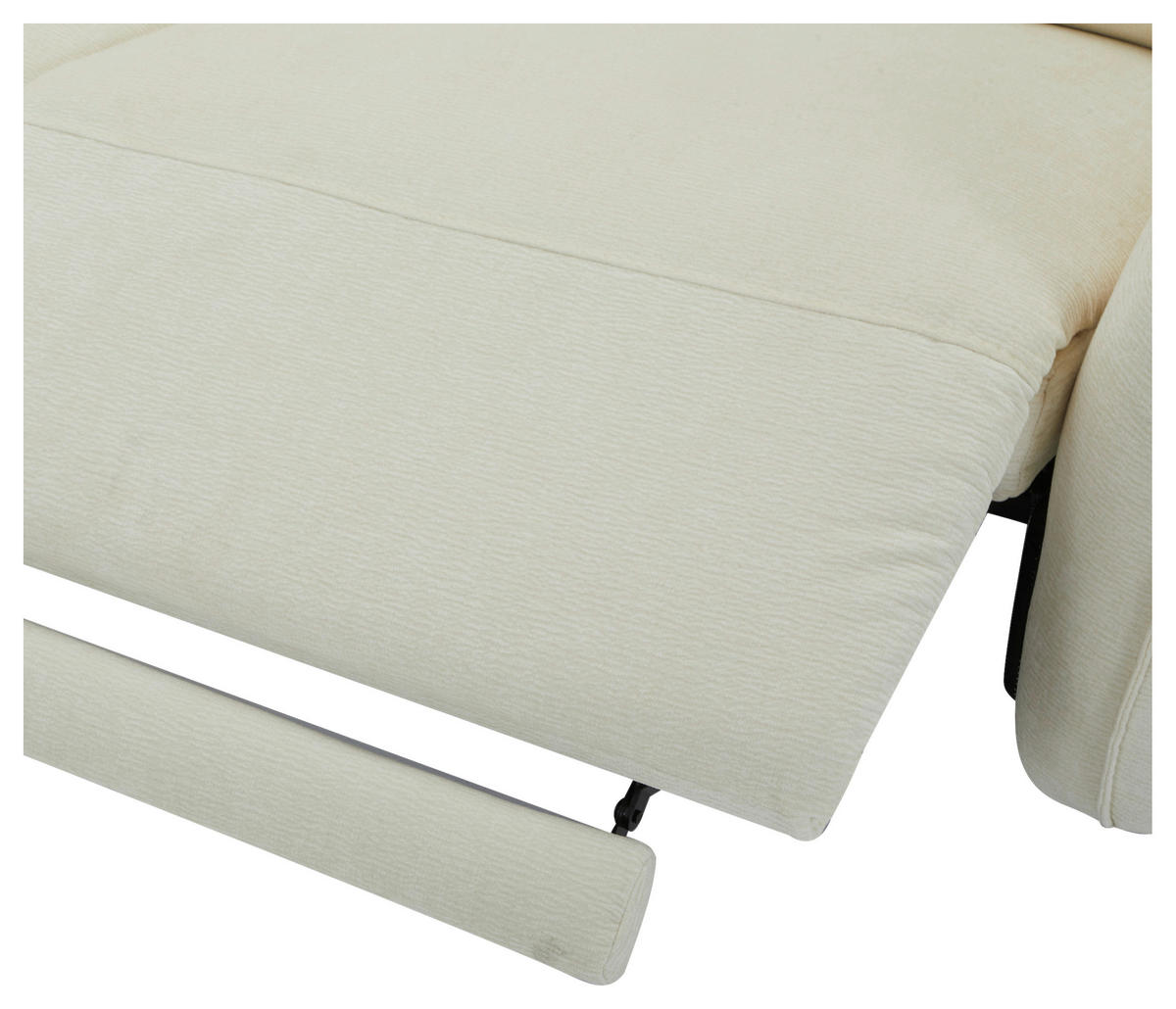3-SITZER-SOFA in Flachgewebe Creme  - Creme/Schwarz, Lifestyle, Textil/Metall (198/83/107/111cm) - Livetastic
