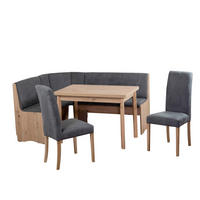 ECKBANKGRUPPE Mikrofaser Grau, Eiche Artisan  - Eiche Artisan/Grau, KONVENTIONELL, Holz/Textil (125/89/165cm) - MID.YOU