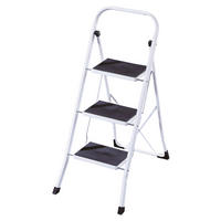 KLAPPTRITTLEITER - Schwarz/Weiß, Basics, Metall (116/47/15cm)