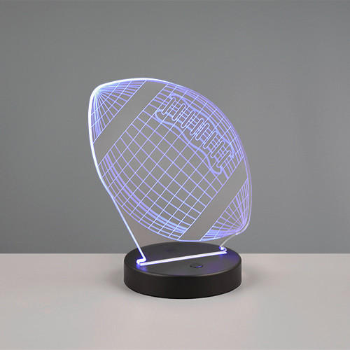 LED-TISCHLEUCHTE Football   - Transparent/Schwarz, Trend, Kunststoff/Metall (17,0/21,5/12,0cm)