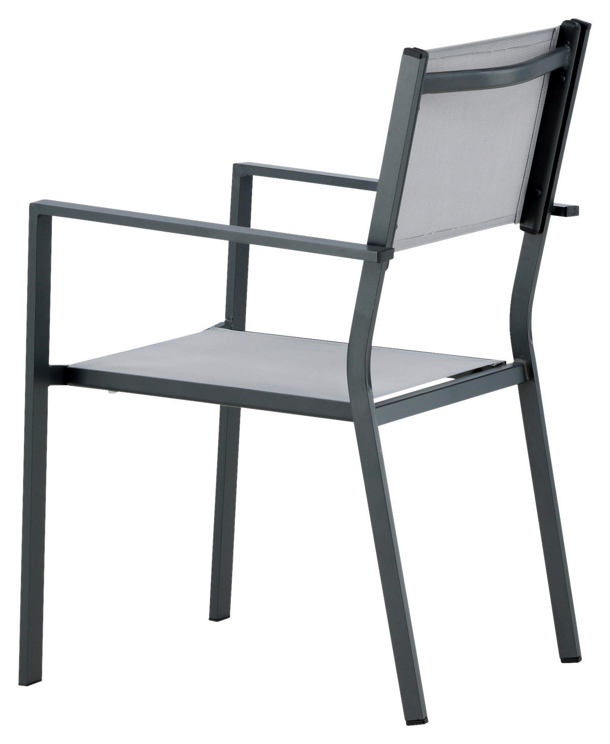 Stapelsessel 2er-Set - Schwarz/Grau, KONVENTIONELL, Textil/Metall (56,5/88/61cm) - Gardenson