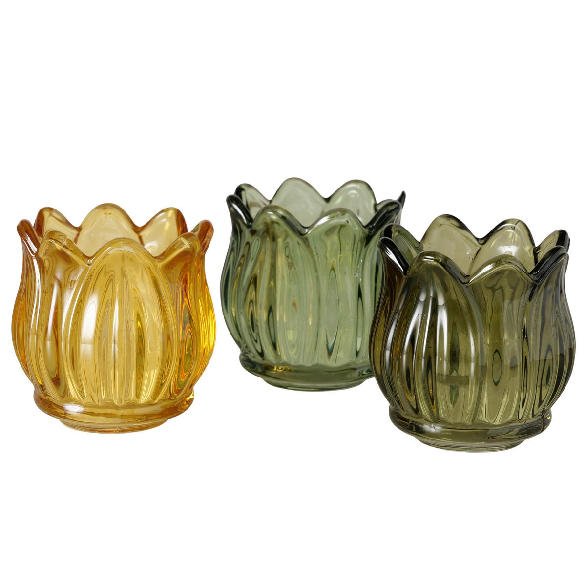 TEAMÉCSESTARTÓ - sárga/világoszöld, Basics, üveg (7/7cm)