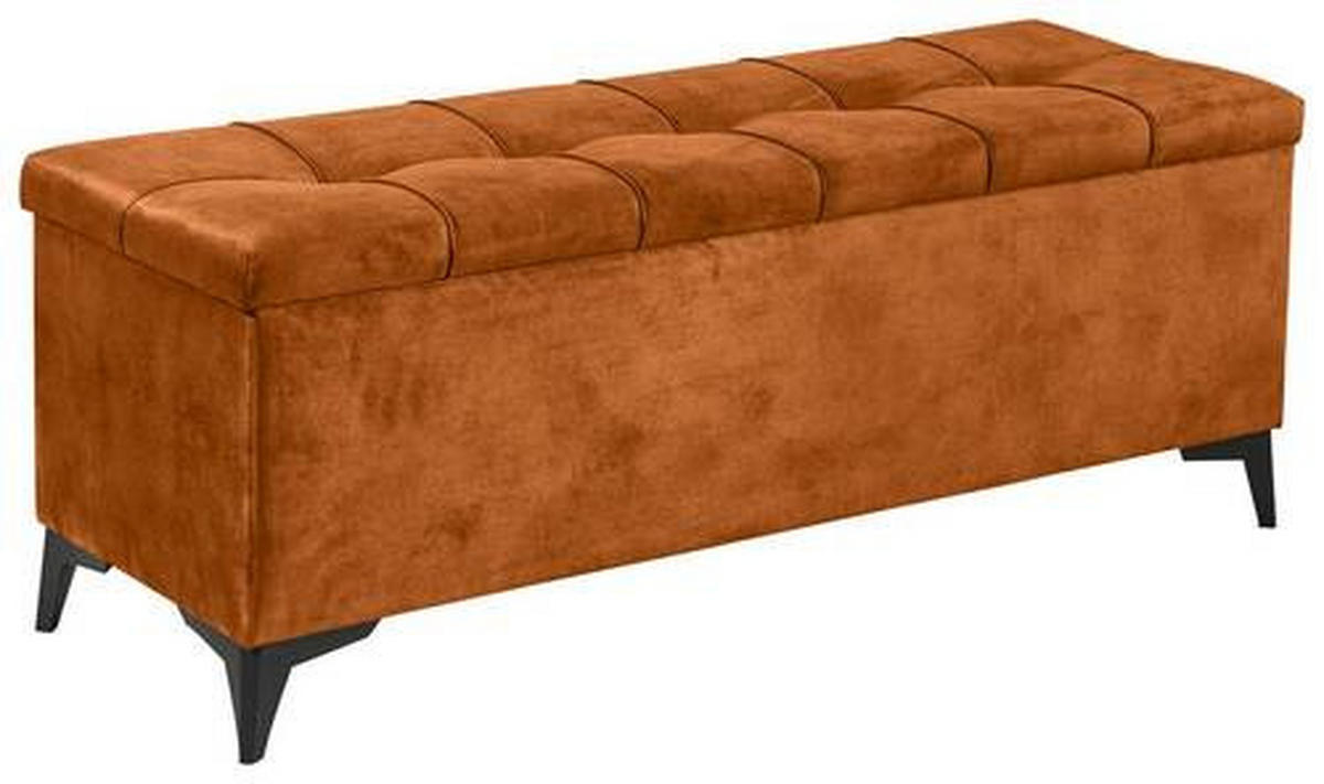 BETTBANK 139/58/50 cm   - Cognac/Schwarz, Konventionell, Kunststoff/Textil (139/58/50cm) - Modante