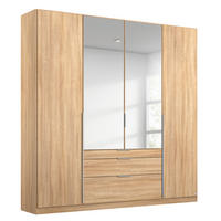 DREHTÜRENSCHRANK Silberfarben, Sonoma Eiche  - Silberfarben/Alufarben, Modern, Holzwerkstoff/Metall (181/229/54cm) - Rauch Möbel