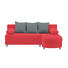 WOHNLANDSCHAFT in Textil Grau, Rot - Rot/Alufarben, KONVENTIONELL, Kunststoff/Textil (195/153cm) - Carryhome WOHNLANDSCHAFT in Textil Grau, Rot - Rot/Alufarben, KONVENTIONELL, Kunststoff/Textil (195/153cm) - Carryhome