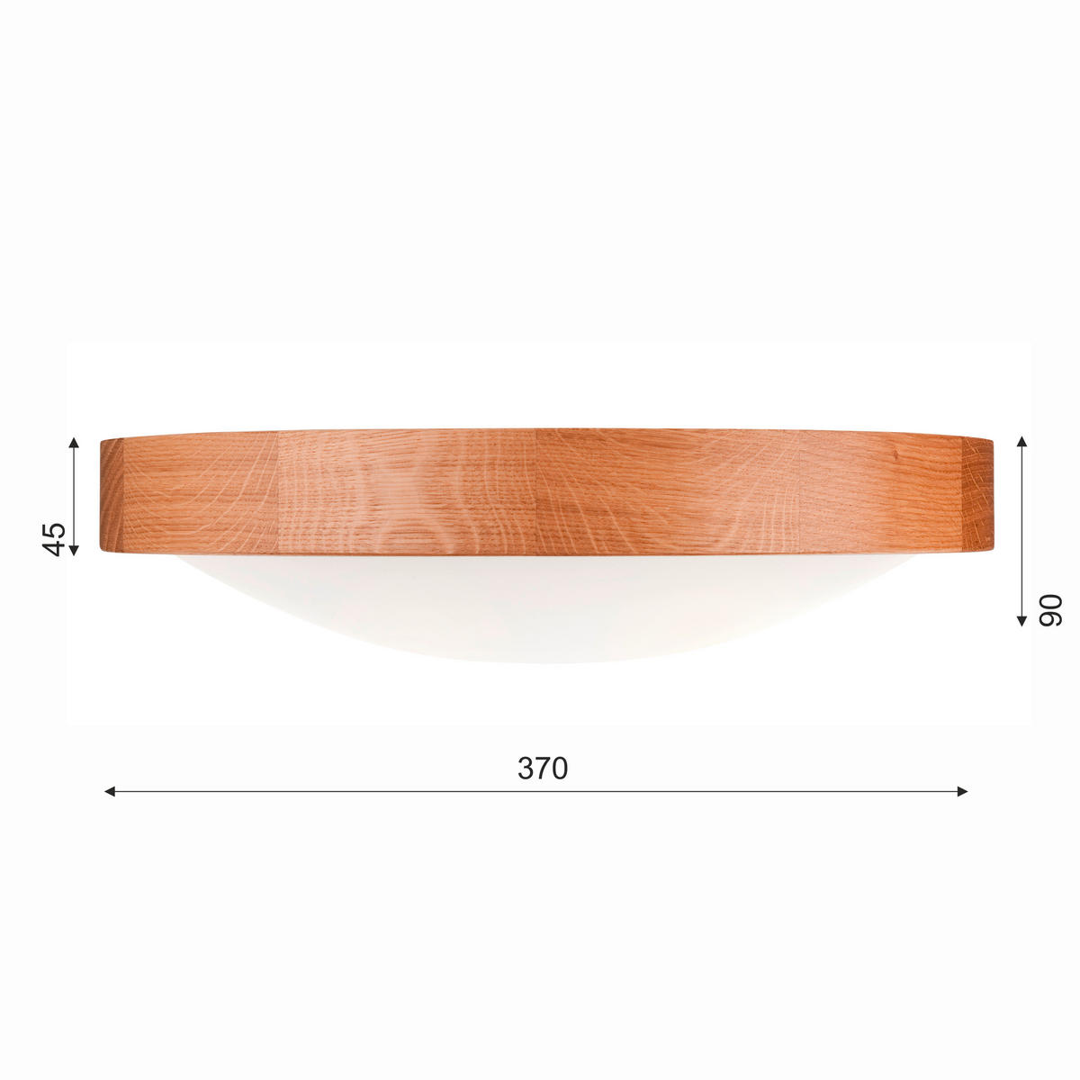 DECKENLEUCHTE Anello 37/8 cm   - Alteiche, Natur, Holz (37/8cm)