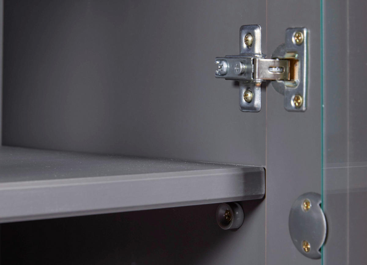 VITRINA 90/190/38 cm   - siva/crna, Moderno, staklo/drvni materijal (90/190/38cm)