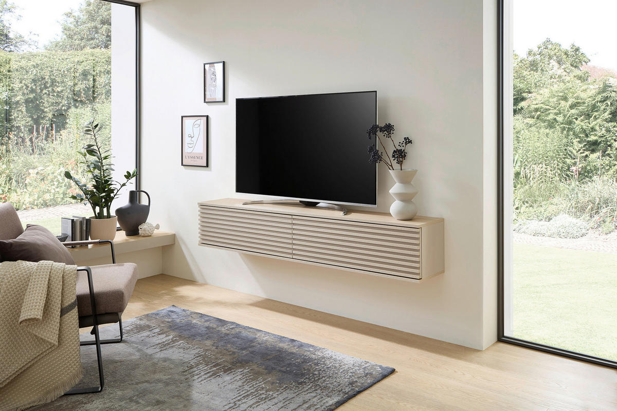 LOWBOARD  in 180/30/30 cm  - Kaschmir/Eichefarben, Design, Holzwerkstoff/Kunststoff (180/30/30cm) - Boxxx