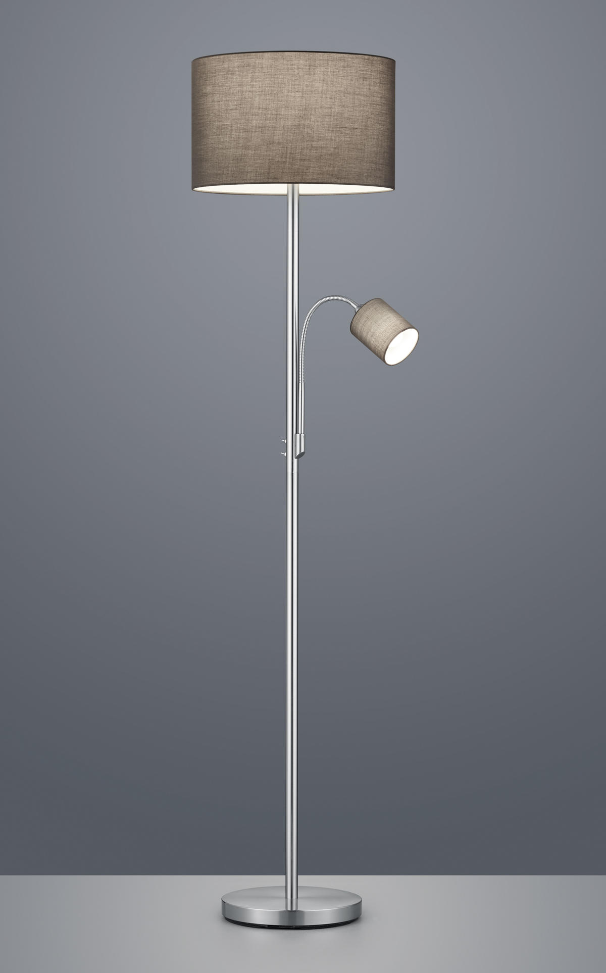 STOJACIA LAMPA, 40/170 cm  - sivá/niklová, Konventionell, kov/textil (40/170cm) - Trio Leuchten