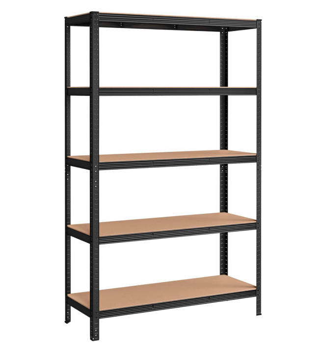 SCHWERLASTREGAL  - Hellbraun/Schwarz, Basics, Holzwerkstoff/Metall (120/200/60cm)