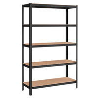 REGÁL NA TĚŽKÉ NÁKLADY - černá/světle hnědá, Basics, kov/kompozitní dřevo (120/200/60cm)