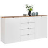 SIDEBOARD Weiß, Eiche Artisan  180/91/44 cm  - Schwarz/Eiche Artisan, MODERN, Holzwerkstoff/Kunststoff (180/91/44cm) - Hom`in