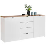 SIDEBOARD Weiß, Eiche Artisan  180/91/44 cm  - Schwarz/Eiche Artisan, MODERN, Holzwerkstoff/Kunststoff (180/91/44cm) - Hom`in