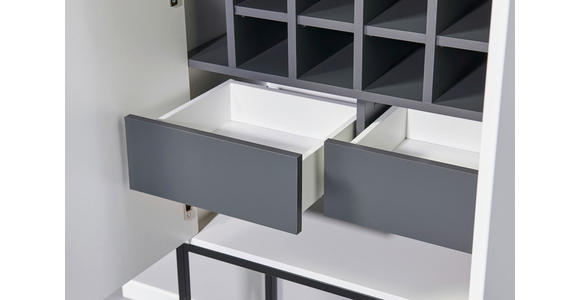 BARSCHRANK Weiß - Schwarz/Weiß, Design, Glas/Holzwerkstoff (80/157/38cm) - Xora