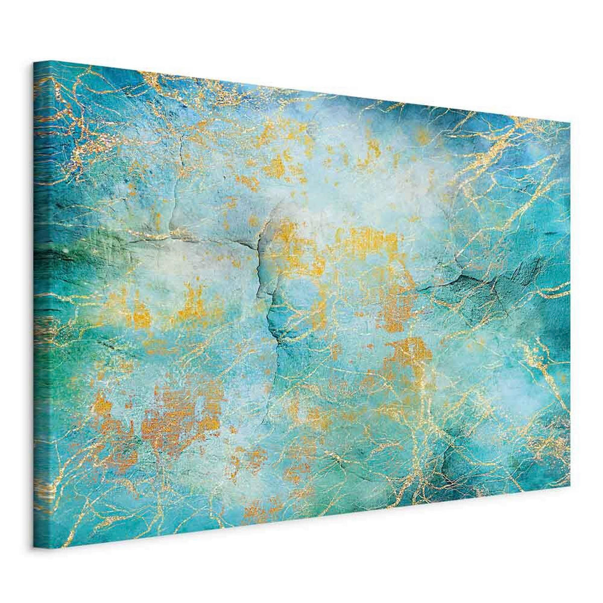 LEINWANDBILD Abstraktes 90/60/1,2 cm  - Petrol, Basics, Holz/Textil (90/60/1,2cm) - artgeist