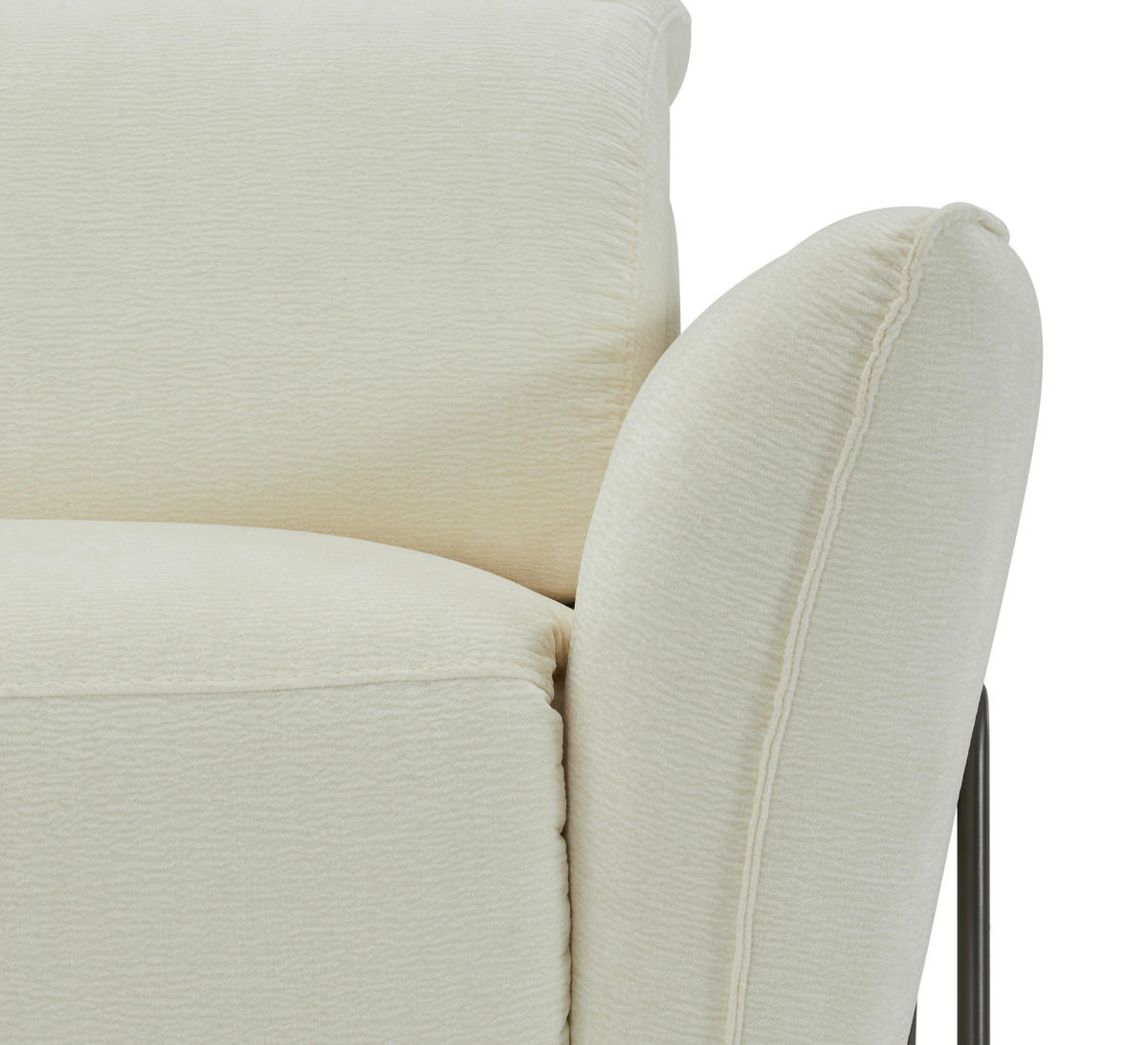 KÉTÜLÉSES KANAPÉ textil krémszínű  - krémszínű/fekete, Lifestyle, textil/fém (164/83/107/111cm) - Livetastic
