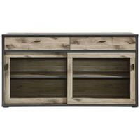 SIDEBOARD Eichefarben, Dunkelgrau  171/90,9/43,8 cm  - Dunkelgrau/Eichefarben, Modern, Glas/Holzwerkstoff (171/90,9/43,8cm) - Xora