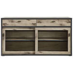 SIDEBOARD 171/90,9/43,8 cm  - Dunkelgrau/Eichefarben, MODERN, Glas/Holzwerkstoff (171/90,9/43,8cm) - Xora