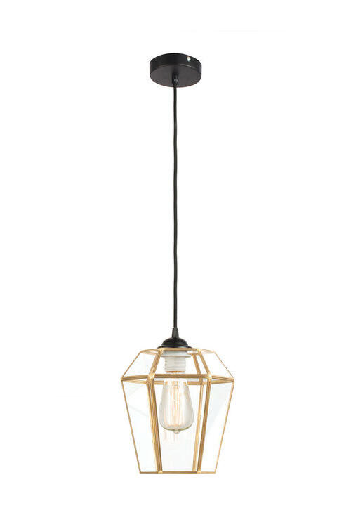 HÄNGELEUCHTE  22,5/26/22,5 cm   - Transparent/Schwarz, Trend, Glas (22,5/26/22,5cm) - Kayoom