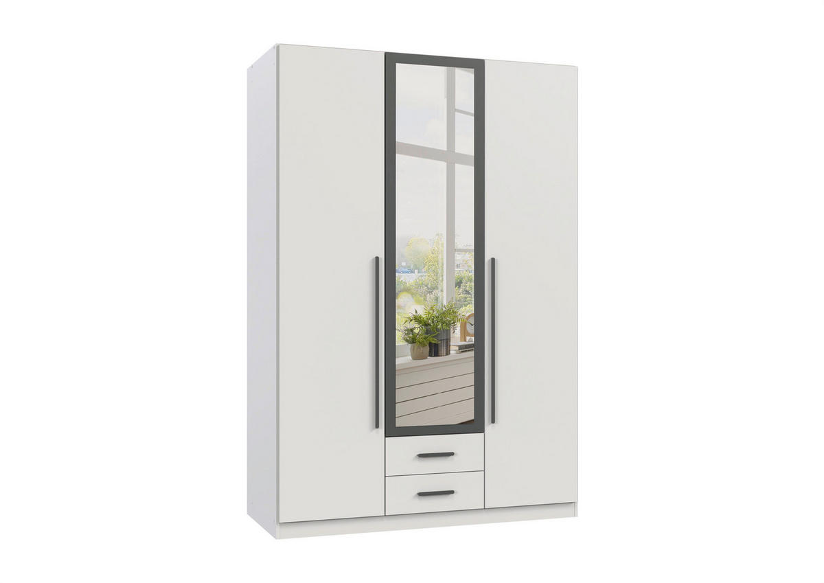 ORMAR S KLASIČNIM VRATIMA boje grafita, bijela   - sahara/bijela, Konvencionalno, staklo/drvni materijal (135/199/58cm) - Mömax