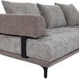 ECKSOFA in Flachgewebe Braun 263/195 cm - Schwarz/Braun, KONVENTIONELL, Textil/Metall (263/195cm) - Carryhome