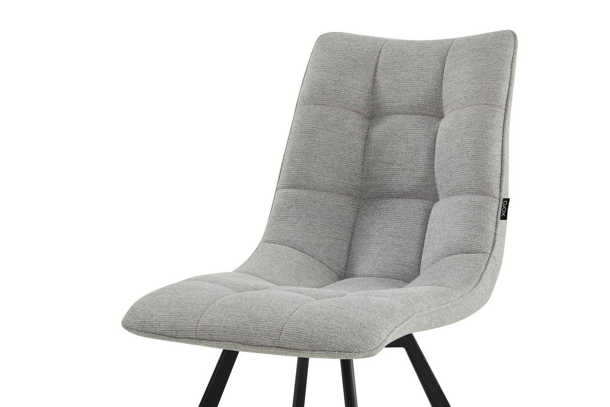 STUHL - Hellgrau/Schwarz, Design, Textil/Metall (47/86/61cm) - Xora