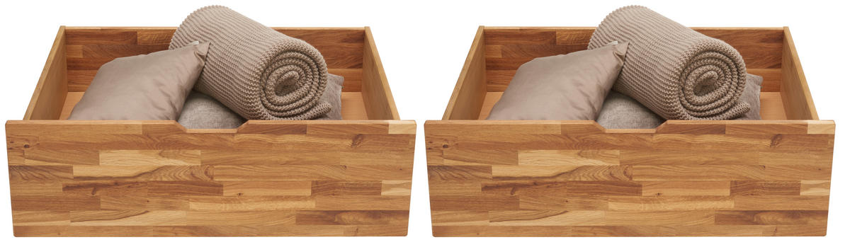 BETTKASTENSET  in Wildeiche  - Wildeiche, Natur, Holz/Kunststoff (83/29/68cm) - Carryhome
