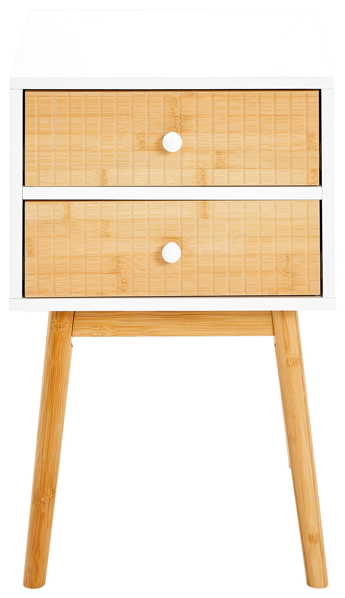 NOČNA OMARICA, masivno bor naravne barve, bela  - bela/naravne barve, Design, leseni material/les (40/61,5/40cm) - Xora