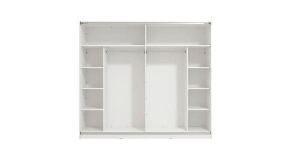 SCHWEBETÜRENSCHRANK 236,5/210/62,5 cm 2-türig Weiß - Schwarz/Weiß, Basics, Glas/Holzwerkstoff (236,5/210/62,5cm) - Xora