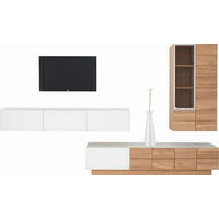 WOHNWAND  in Eichefarben  320/186/55.2 cm  - Eichefarben, Natur, Glas/Holz (320/186/55.2cm) - Voglauer